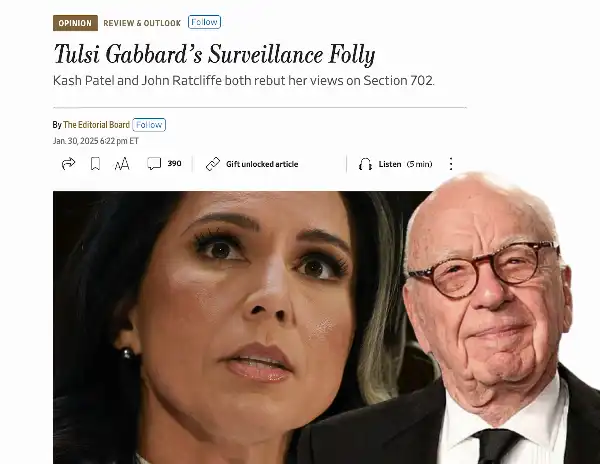 tulsi gabbard rupert murdoch wsj wall street journal 