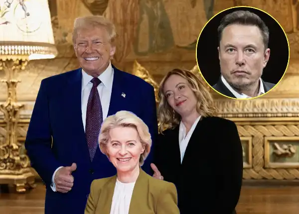 ursula von der leyen giorgia meloni elon musk donald trump