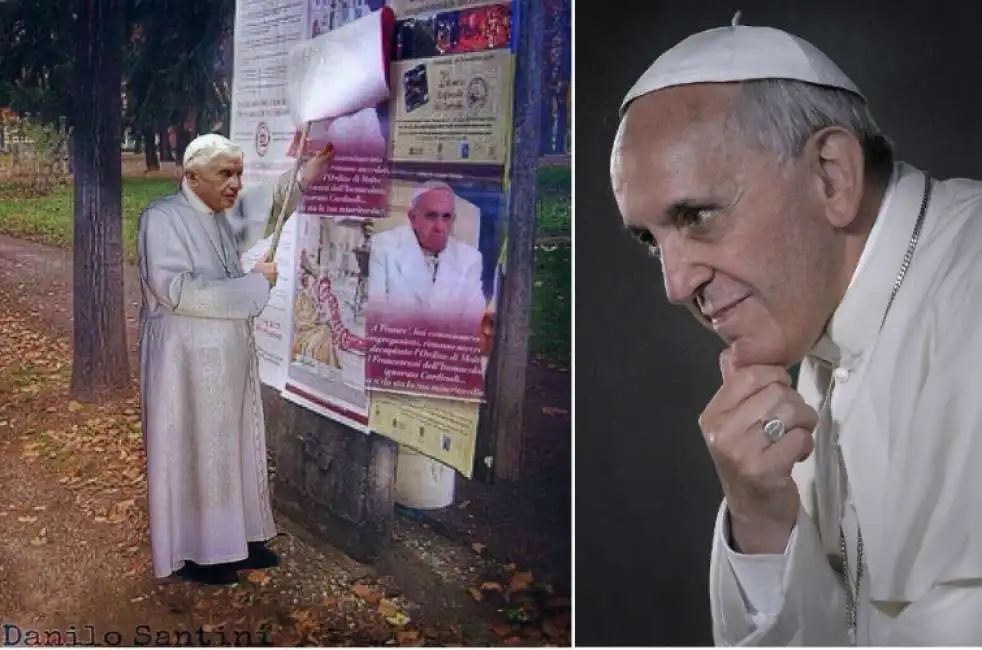 manifesti bergoglio ratzinger