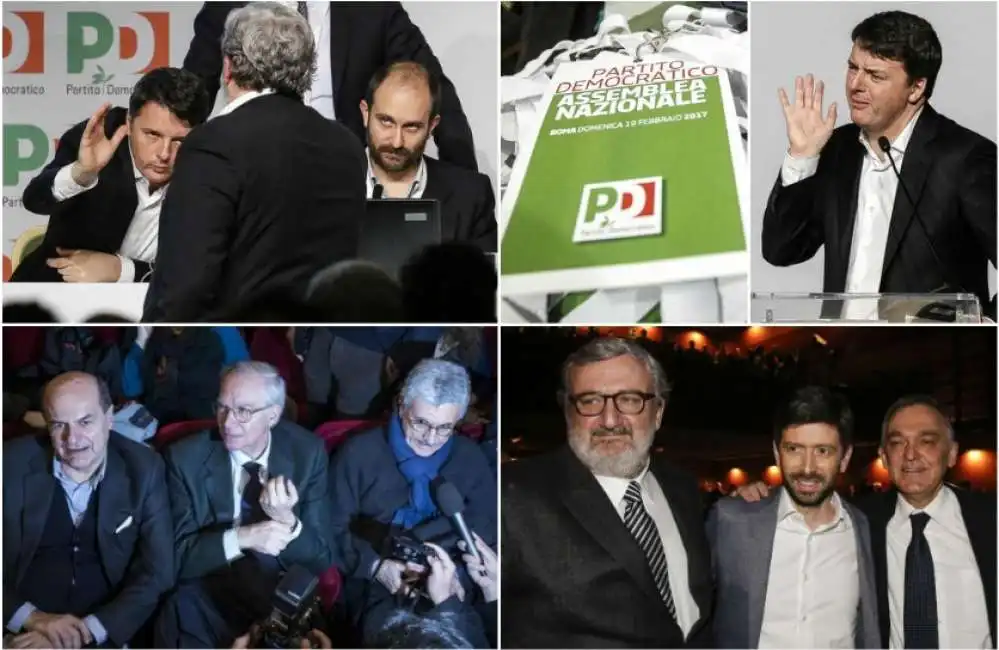 renzi assemblea pd speranza emiliano rossi dalema bersani 