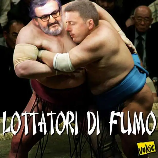 renzi e emiliano lottatori-di-fumo