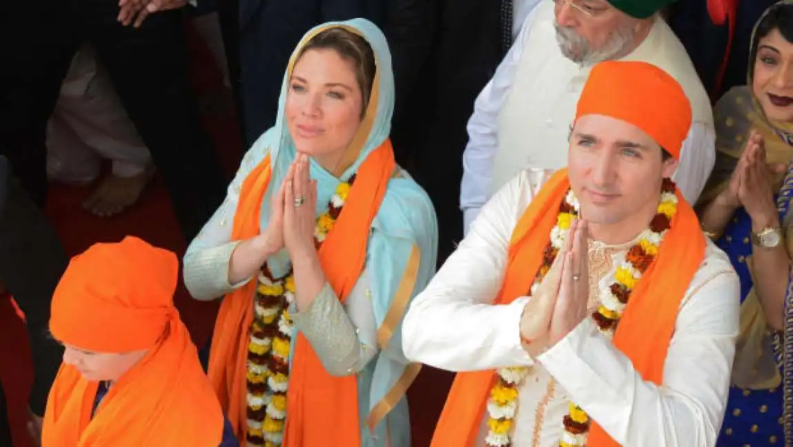 justin trudeau con la famiglia in india 