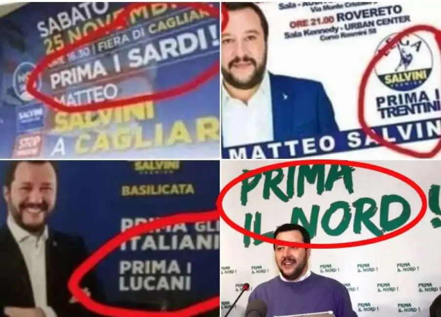 salvini prima italiani manifesto elettorale