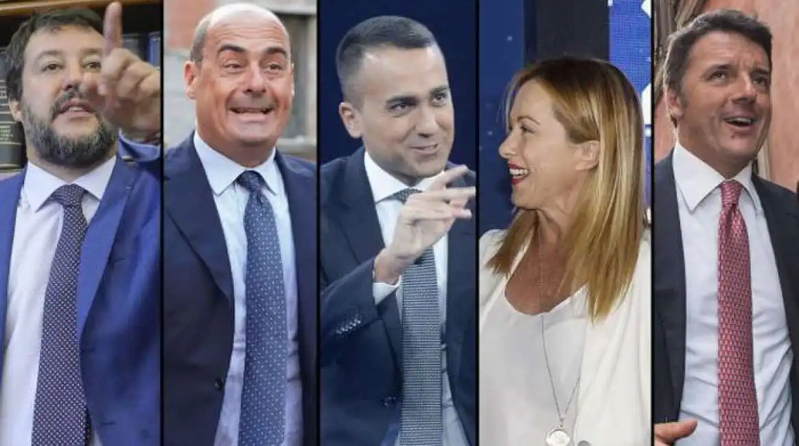 salvini zingaretti meloni di maio renzi