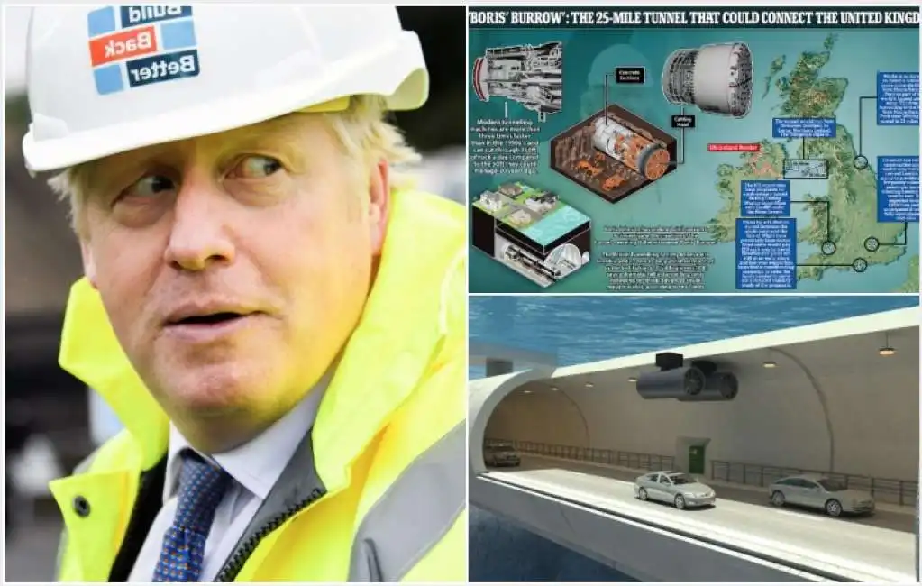 boris johnson tunnel scozia irlanda del nord