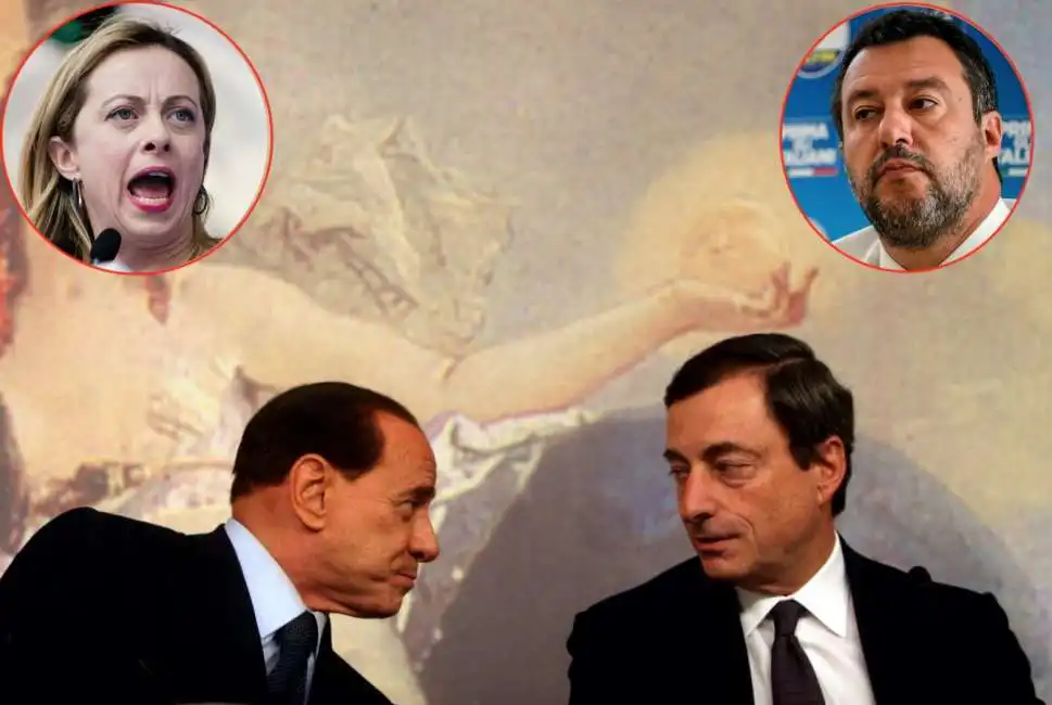 giorgia meloni silvio berlusconi mario draghi matteo salvini