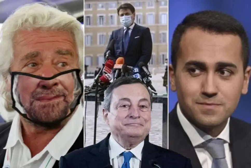 grillo conte di maio draghi