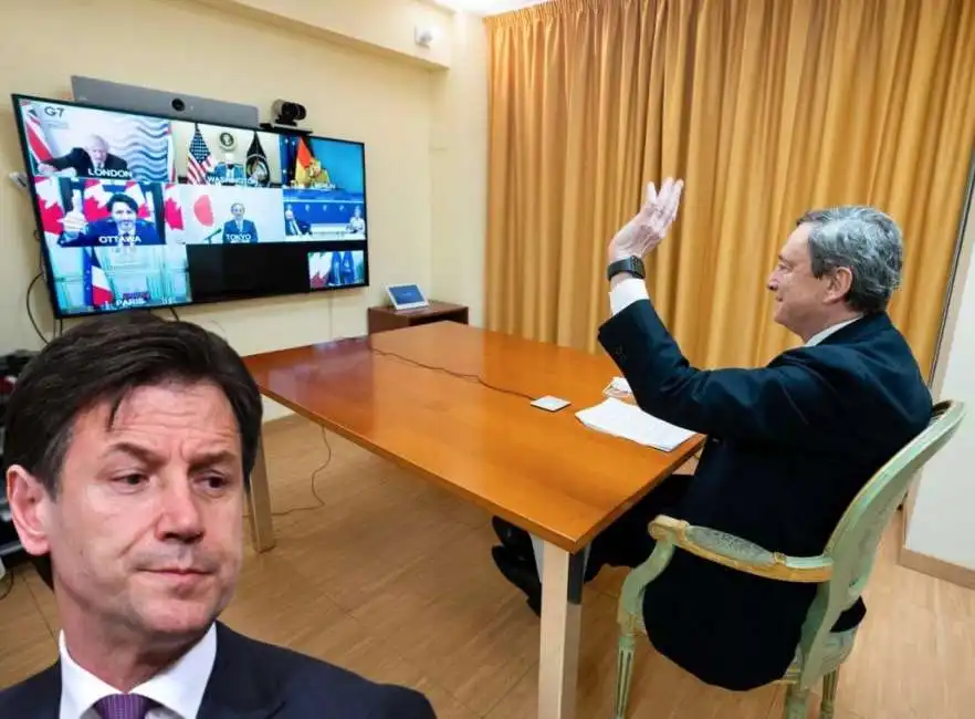 mario draghi giuseppe conte g7