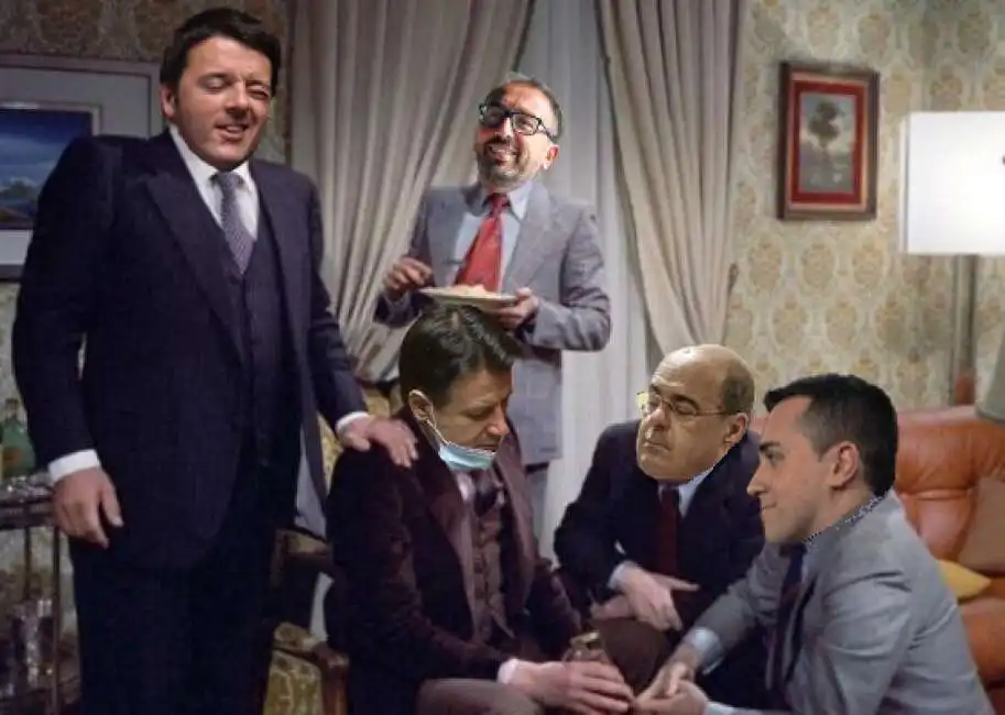 matteo renzi alfonso bonafede giuseppe conte nicola zingaretti luigi di maio amici miei 