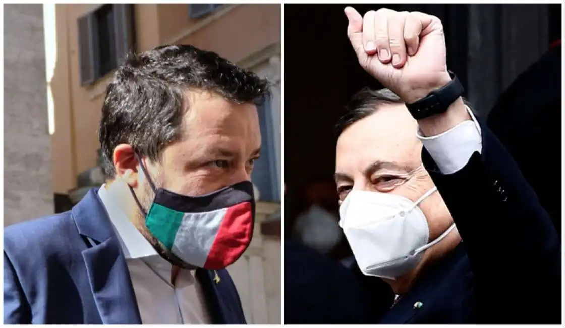 matteo salvini e mario draghi