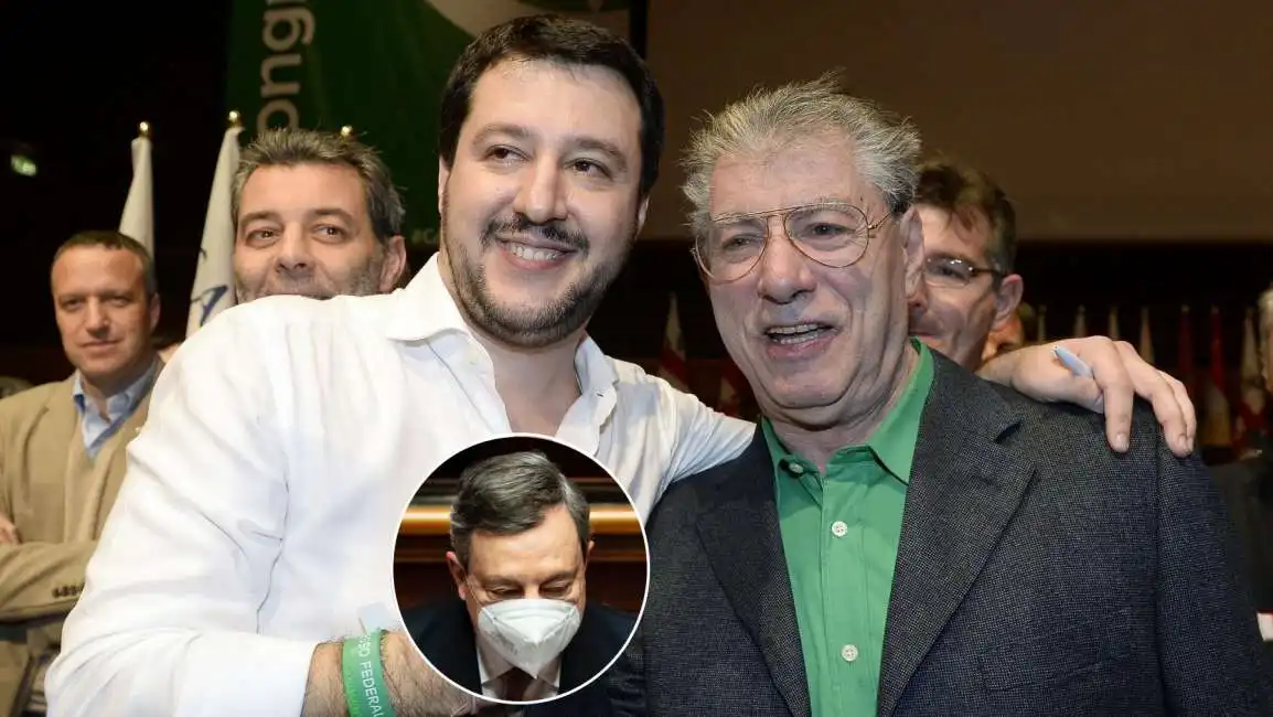 matteo salvini umberto bossi mario draghi