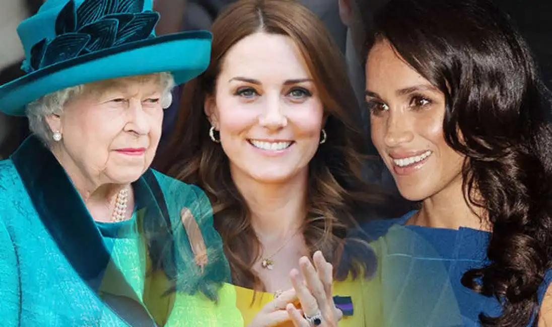 regina elisabetta kate middleton meghan markle