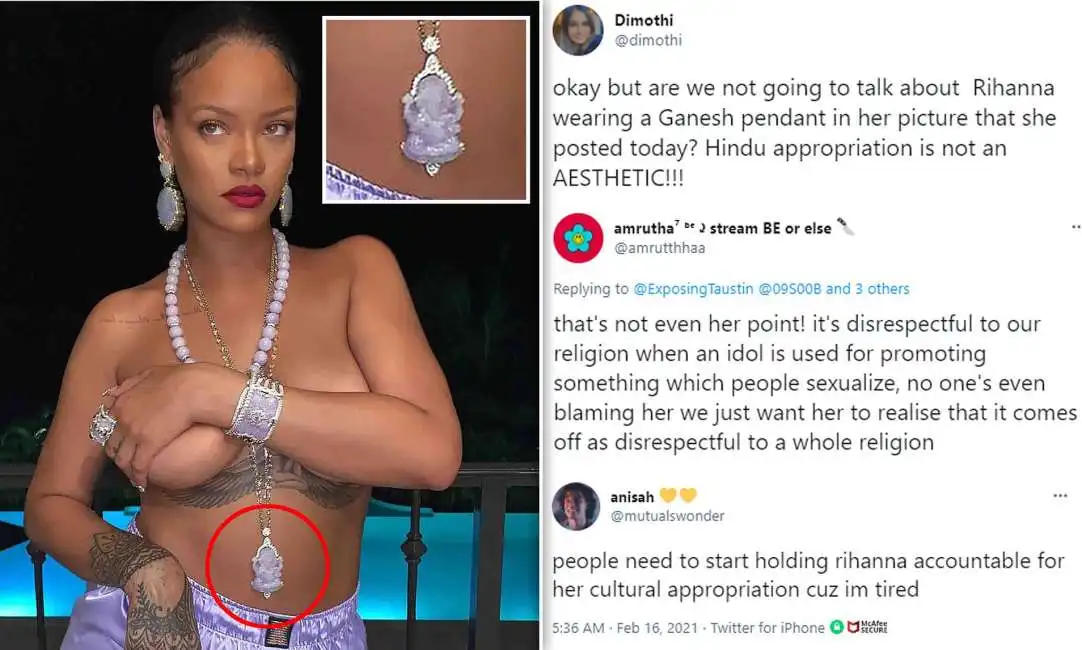 rihanna ciondolo ganesh