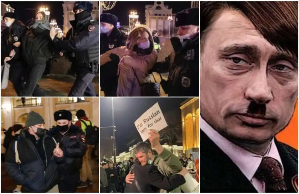 arrestati manifestanti contro la guerra in russia