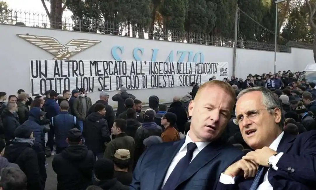 contestazione tifosi lazio a formello tare lotito