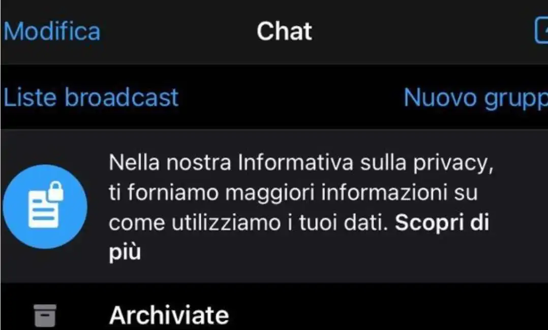 informativa privacy whatsapp