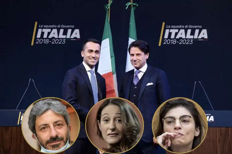 luigi di maio giuseppe conte paola taverna laura castelli roberto fico 