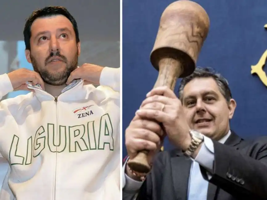 matteo salvini giovanni toti liguria genova 