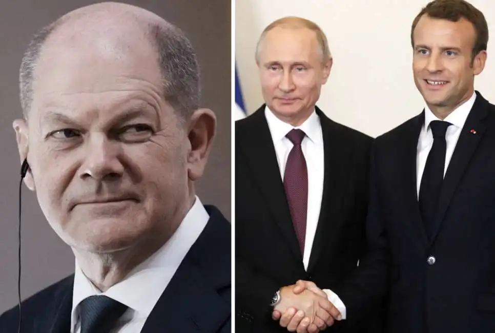 olaf scholz emmanuel macron vladimir putin 