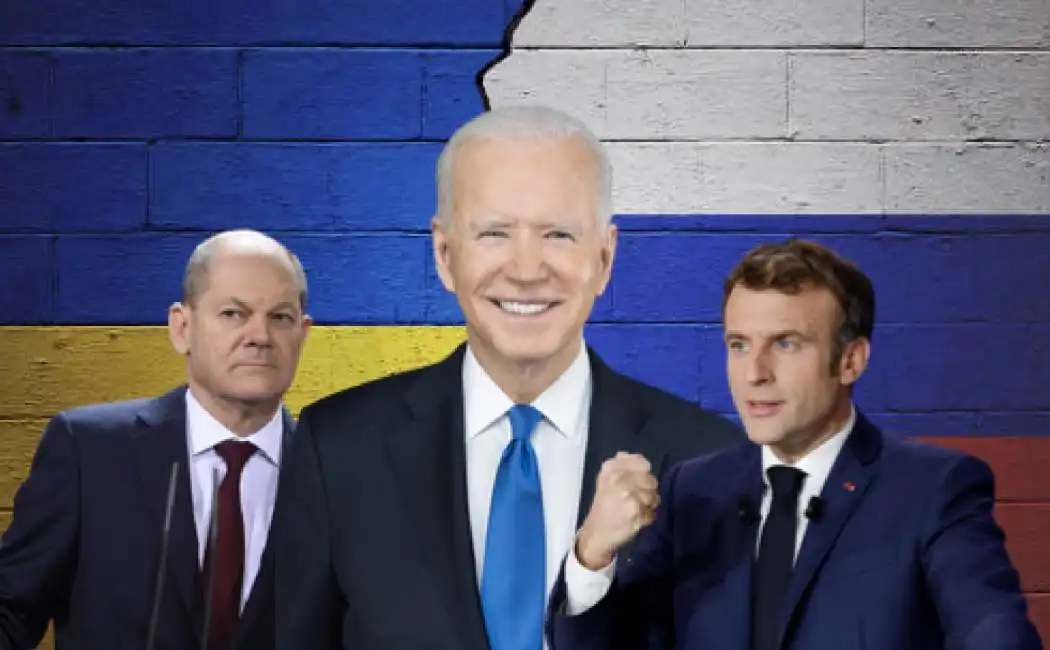 olaf scholz joe biden emmanuel macron ucraina russia 