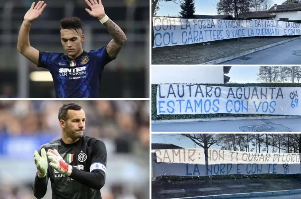 striscione curva nord inter appiano gentile lautaro martinez samir handanovic