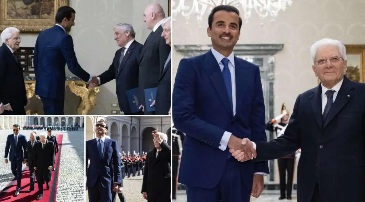 l emiro del qatar tamim bin hamad al-thani con sergio mattarella a roma 