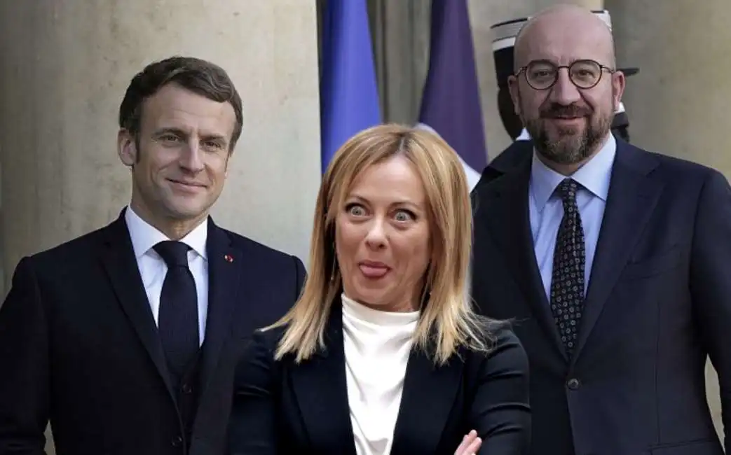 macron charles michel giorgia meloni