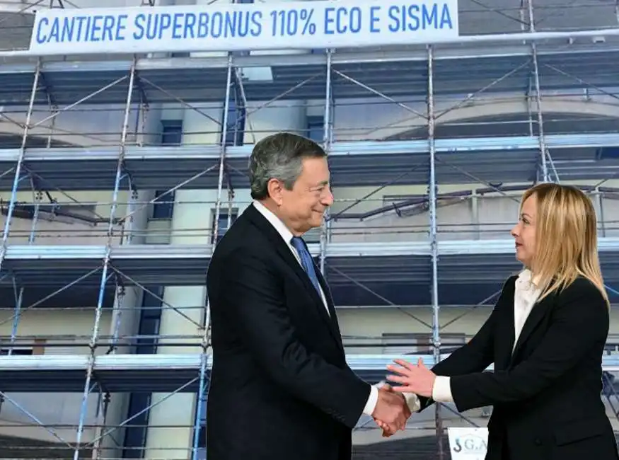 mario draghi giorgia meloni superbonus 