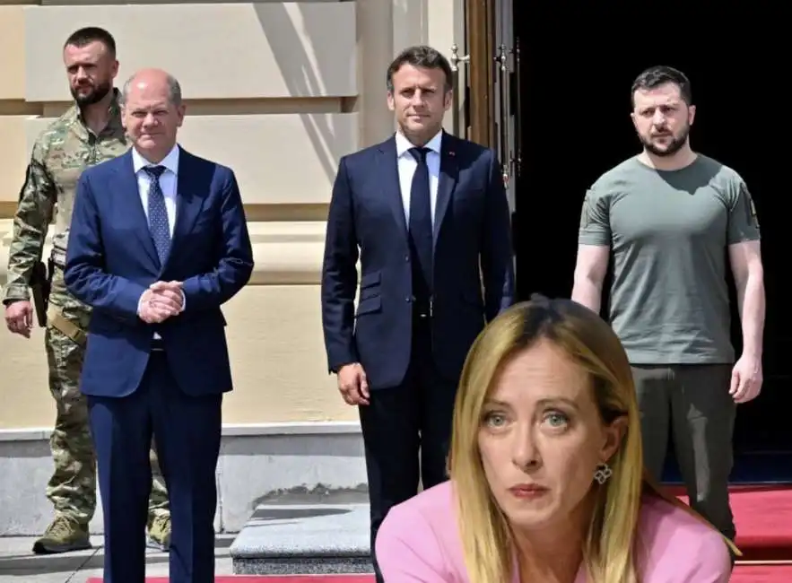 olaf scholz emmanuel macron volodymyr zelensky giorgia meloni 