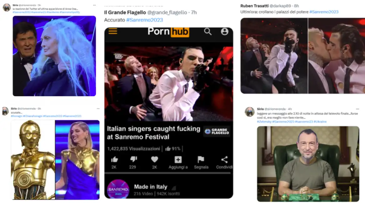 tweet ultima serata sanremo 2023 2023sanremo fedez rosa chemical 