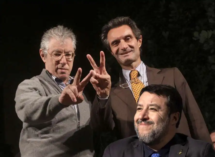 umberto bossi attilio fontana matteo salvini 