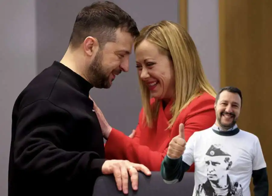 volodomyr zelensky giorgia meloni matteo salvini putin 