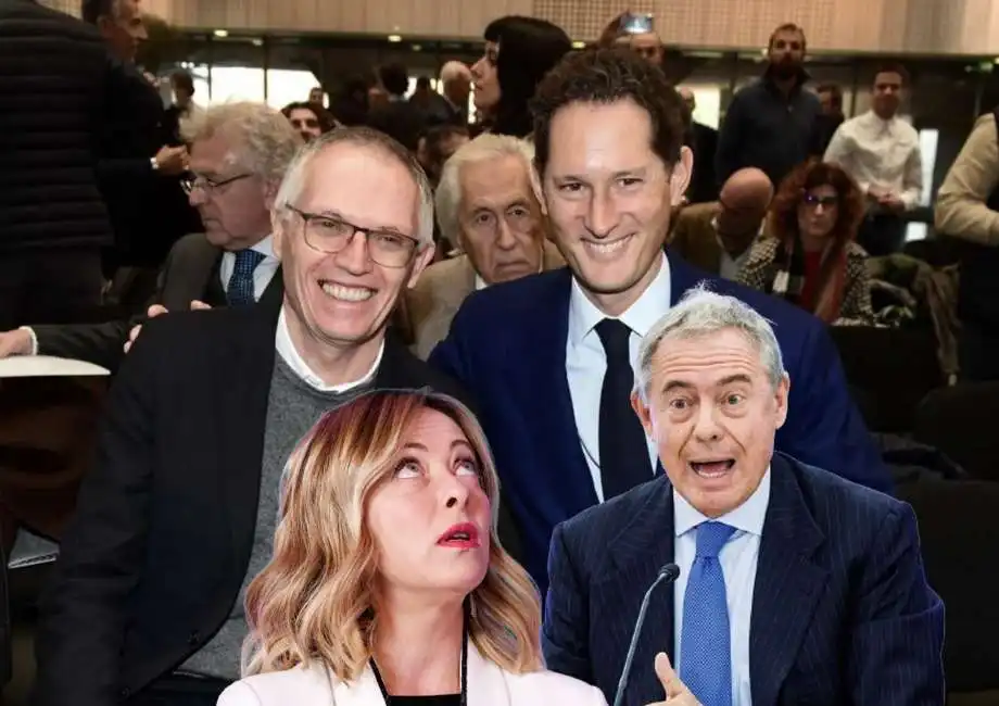 carlos tavares giorgia meloni john elkann adolfo urso 