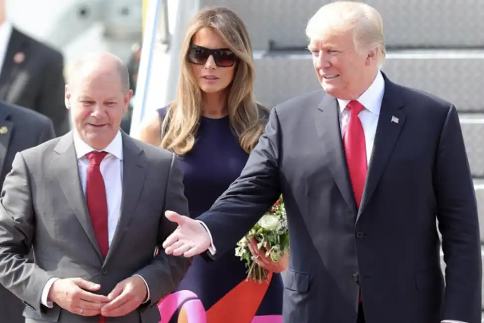 donald e melania trump olaf scholz 