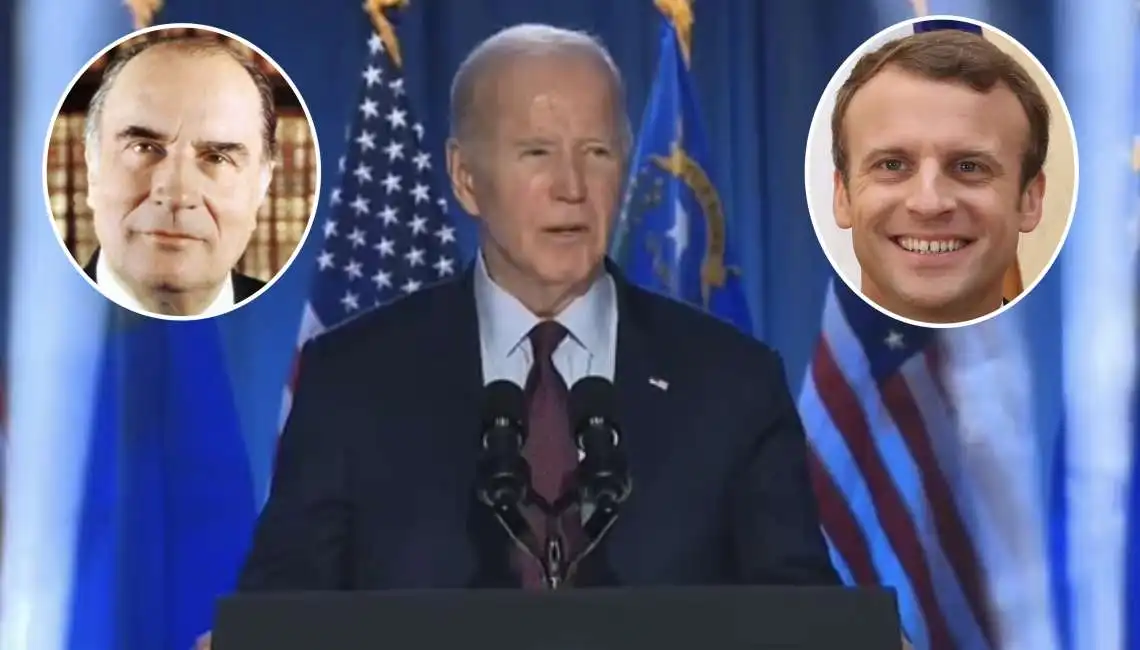 francois mitterrand joe biden emmanuel macron 