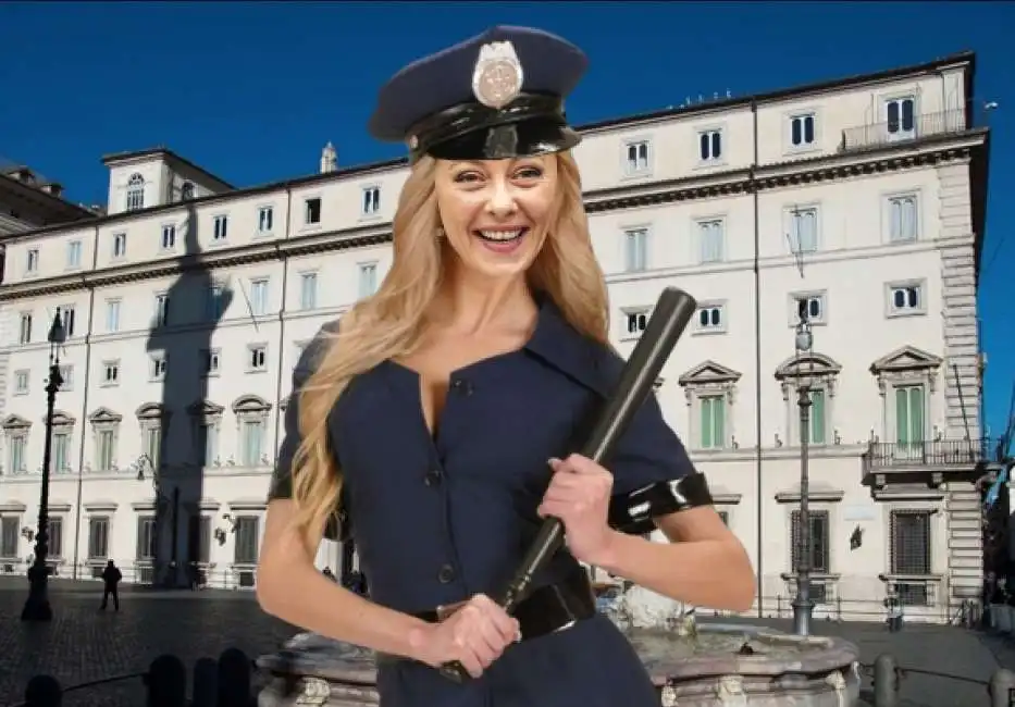 giorgia meloni manganello polizia