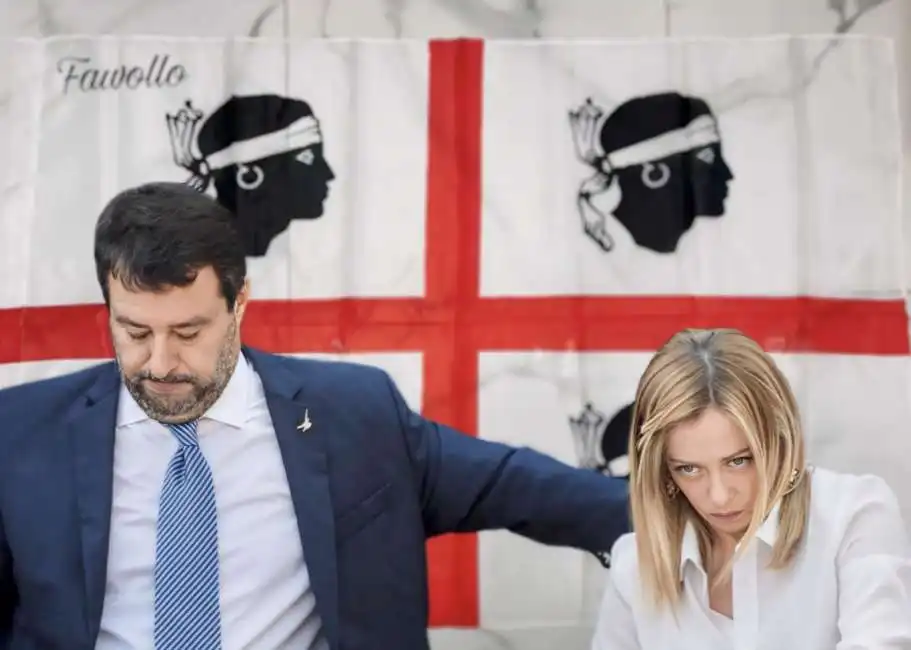 matteo salvini e giorgia meloni - sardegna regionali elezioni 