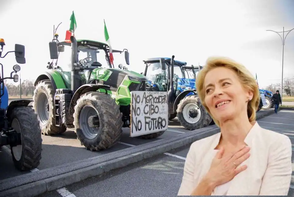 ursula von der leyen trattori protesta agricoltori 