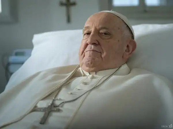 bergoglio in un letto d ospedale - foto creata con l intelligenza artificiale di grok papa francesco 