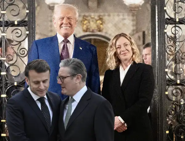 donald trump giorgia meloni keir starmer emmanuel macron 