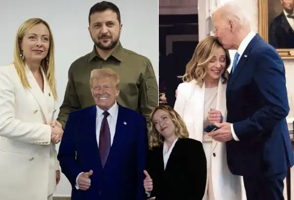 giorgia meloni donald trump joe biden