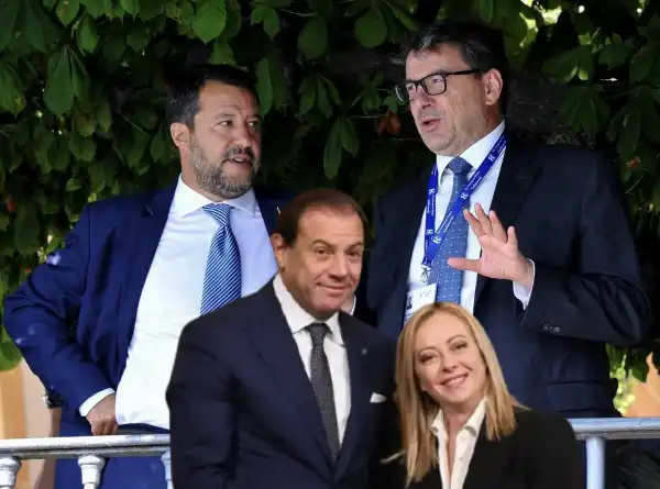 matteo salvini giancarlo giorgetti giorgia meloni maurizio leo 