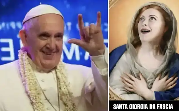 papa francesco bergoglio giorgia meloni meme