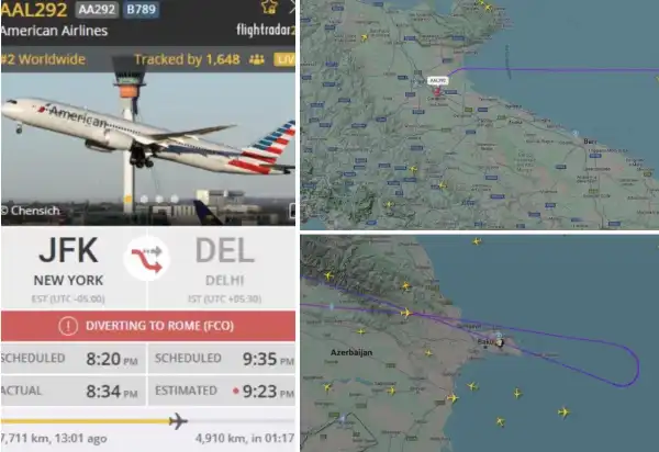 volo american airlines dirottato roma fiumicino 