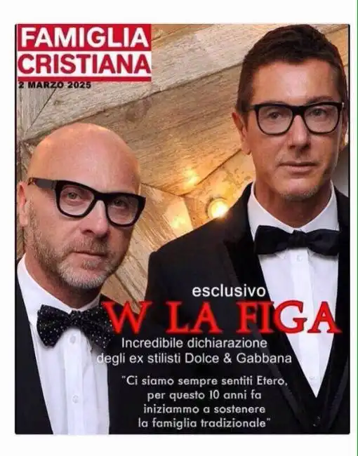 w la figa dolce e gabbana famiglia cristiana