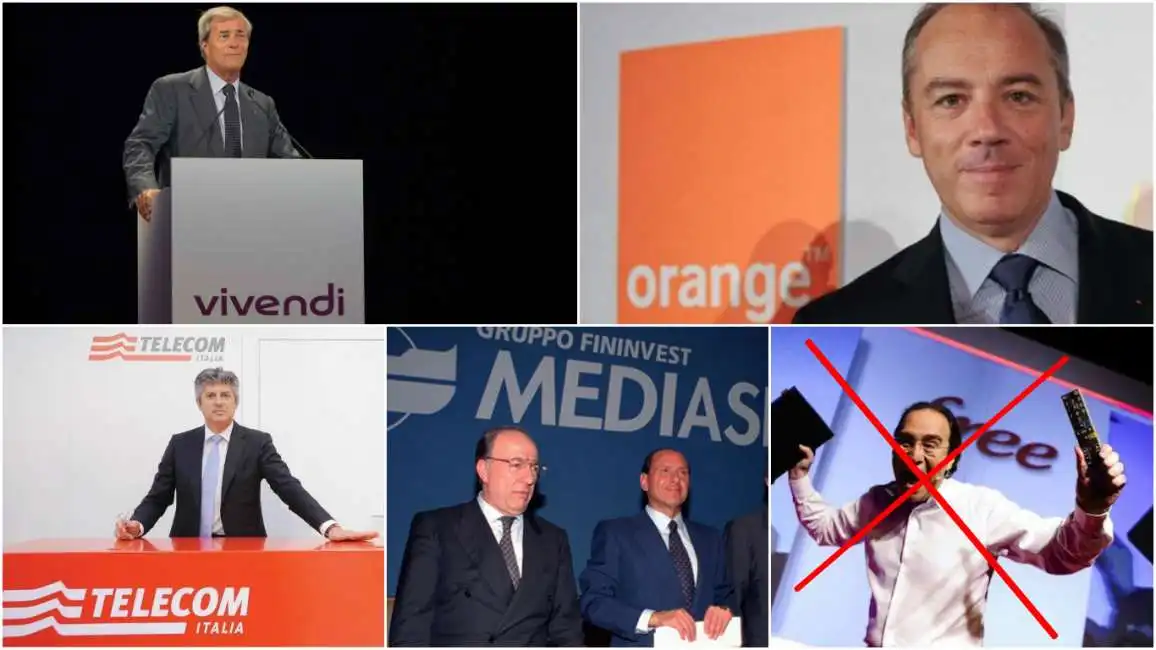 vincent bollore vivendi stephane richard orange telecom patuano berlusconi xavier niel