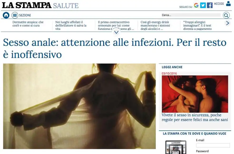 sesso anale su la stampa