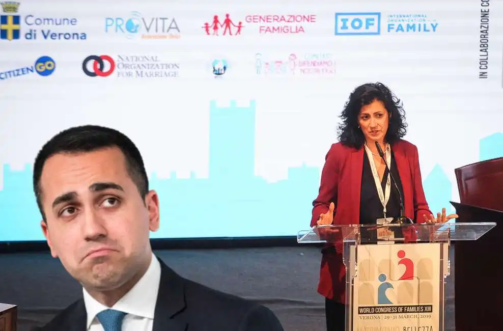 la senatrice m5s tiziana drago al congresso delle famiglie di verona luigi di maio