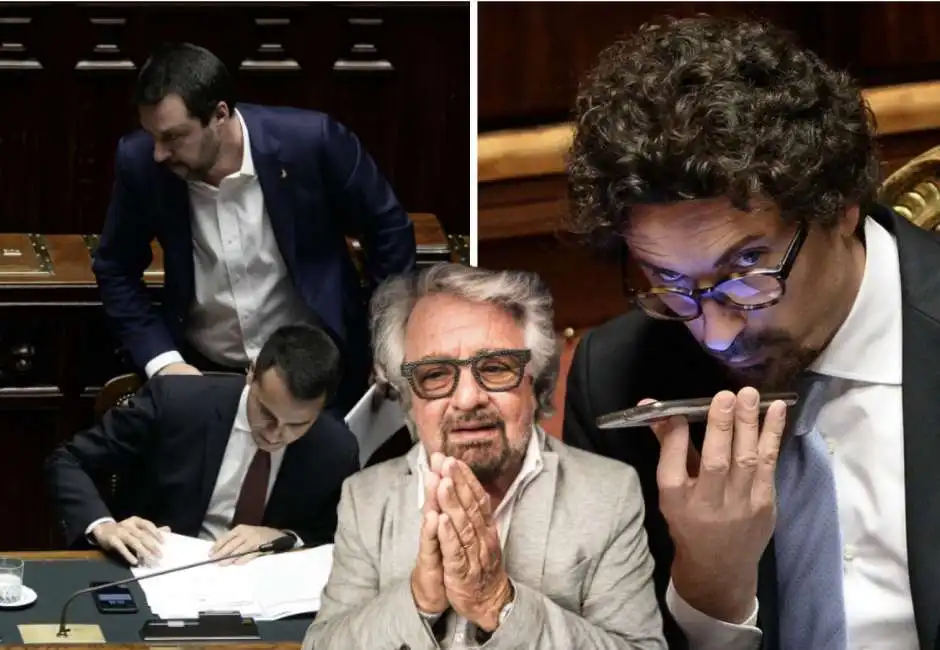 matteo salvini luigi di maio danilo toninelli beppe grillo