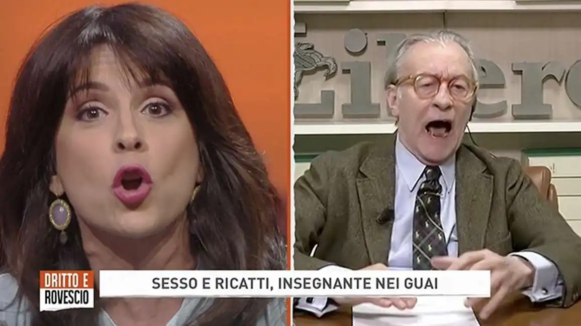 stefania andreoli vs vittorio feltri a 'dritto e rovescio'